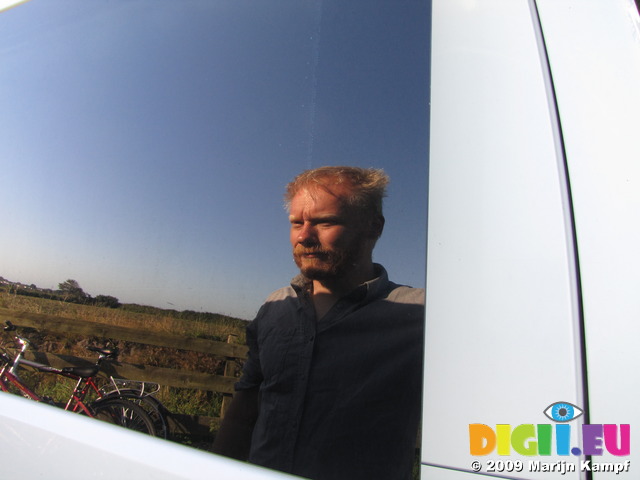 SX08974 Self portrait in Ralph the VW T5 campervan window